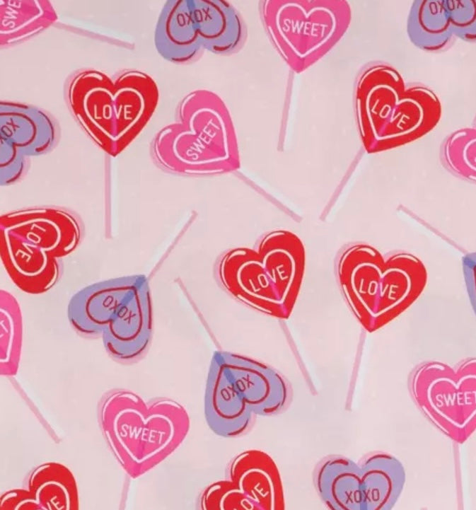 Heart lollipops printed