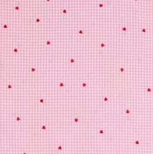 Load image into Gallery viewer, Pink gingham embroidered hearts
