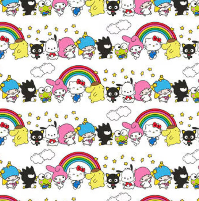 Kitty and friends combo fabric