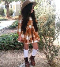 Load image into Gallery viewer, Flannel pumpkin plaid dress
