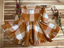 Load image into Gallery viewer, Flannel pumpkin plaid dress
